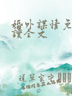 婚外谋情免费阅读全文