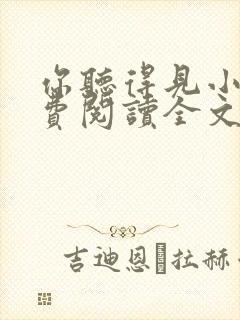 你听得见小说免费阅读全文