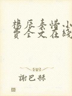 杨辰秦惜小说免费全文在线阅读最新章节