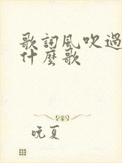 歌词风吹过沙是什么歌