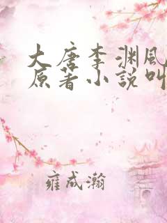 大唐李渊风流录原著小说叫什么名字