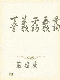 下辈子再爱是哪首歌的歌词