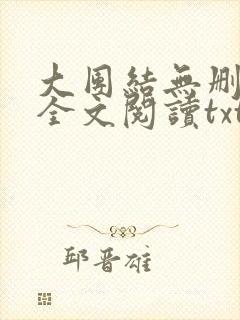 大团结无删减版全文阅读txt