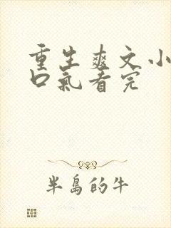 重生爽文小说一口气看完