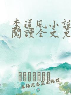 李道风小说在线阅读全文免费无弹窗