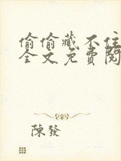 偷偷藏不住小说全文免费阅读无弹窗