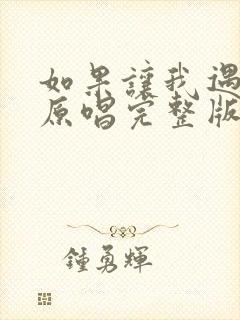 如果让我遇见你原唱完整版