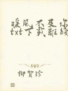 暖风不及你情深txt下载离线