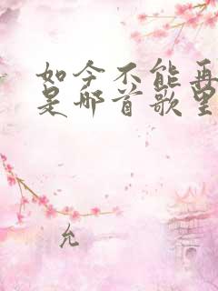 如今不能再爱你是哪首歌里的歌词