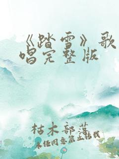 《踏雪》歌曲原唱完整版