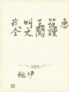 我叫王筱惠系列全文阅读