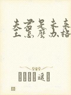 夫君是未来大魔王怎么办格格党