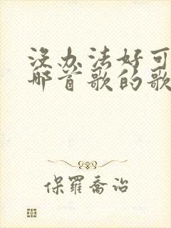 没办法好可怕是哪首歌的歌词