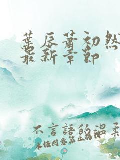 叶辰萧初然最快最新章节