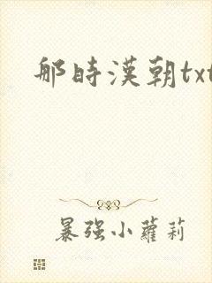 那时汉朝txt