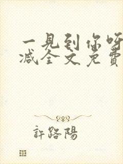 一见到你呀无删减全文免费阅读