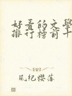 好看的文学小说排行榜前十名