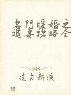 名门暖婚之权爷追妻攻略全文免费阅读