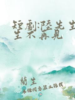 短剧:陆先生余生不再见