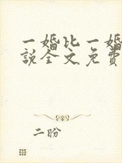 一婚比一婚高小说全文免费阅读