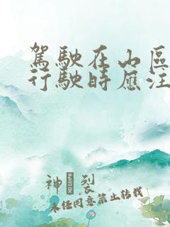 驾驶在山区道路行驶时应注意什么