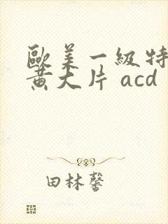 欧美一级特黄特黄大片 acd