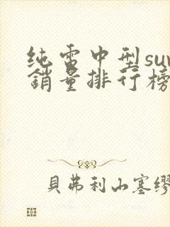 纯电中型suv销量排行榜