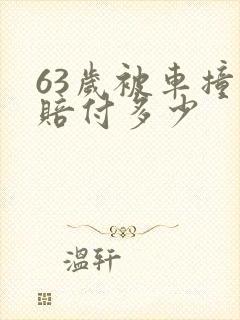 63岁被车撞死赔付多少