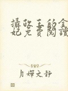 摄政王的金牌宠妃免费阅读