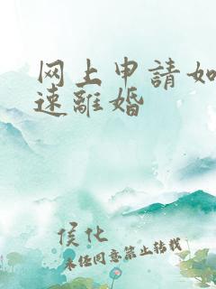 网上申请如何快速离婚