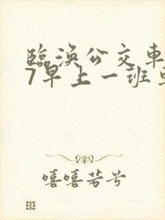 临涣公交车627早上一班车几点出发