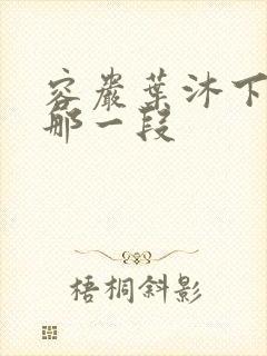 容岩叶沐下楼梯那一段