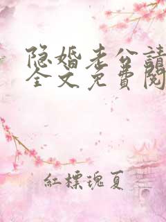 隐婚老公请低调全文免费阅读