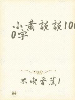 小黄说说1000字