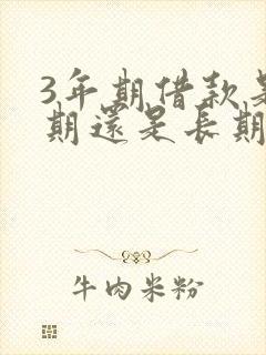 3年期借款是短期还是长期