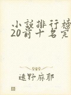 小说排行榜2020前十名完结篇