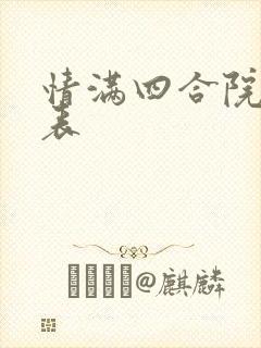 情满四合院演员表