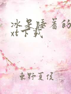 冰是睡着的水txt下载