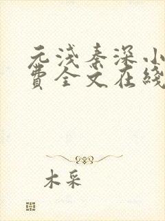 元浅秦深小说免费全文在线