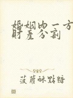 婚姻内一方出轨财产分割