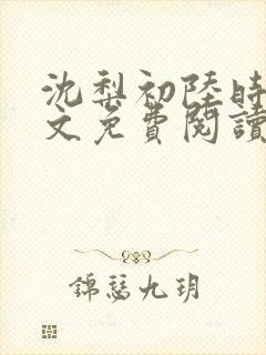 沈梨初陆时霁全文免费阅读最新章节