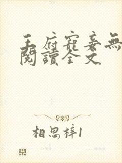 王府宠妾无删减阅读全文