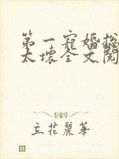 第一宠婚总裁别太坏全文阅读免费阅读