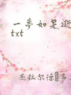 一梦如是逝水长txt