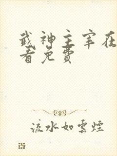 武神主宰在线观看免费