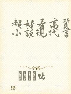 超好看高质量的小说现代言情