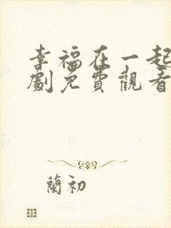 幸福在一起电视剧免费观看全集