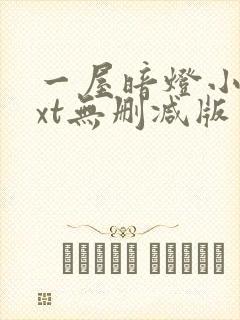 一屋暗灯小说txt无删减版