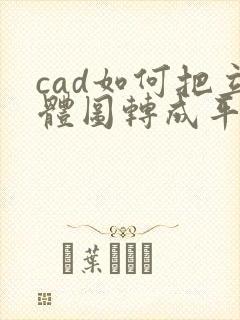 cad如何把立体图转成平面图