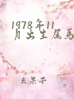 1978年11月出生属马的命运
